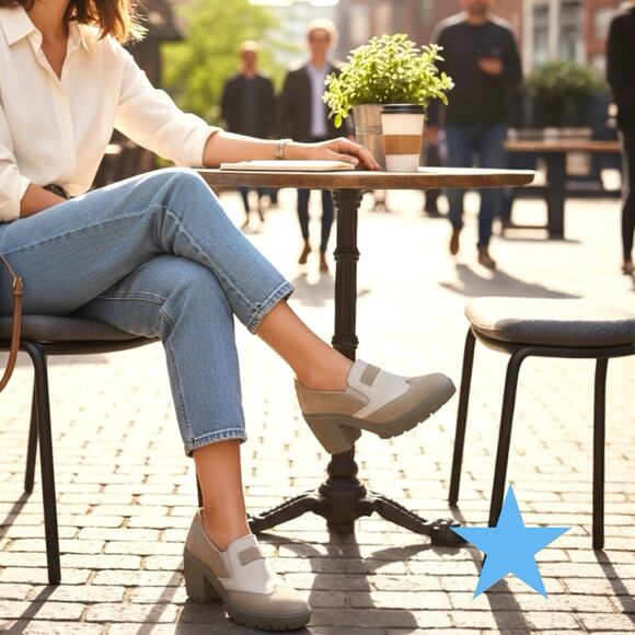 Caterpillar CAT Chunky Platform Y2K Lug Heels Leather Beige Tan Suede Shoes 9 - Picture 4 of 12